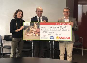 Dai Goofy di Conad 13mila euro alla pediatria trentina 