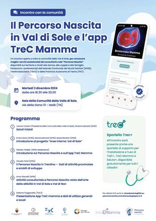 Il “Percorso nascita” in Val di Sole e la app TreC Mamma 